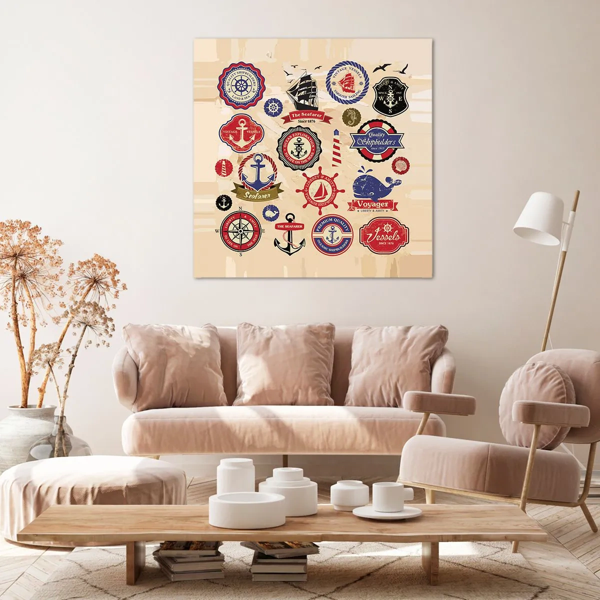 Canvastavla - Bild på duk - Seglarbroderskap - 60x60 cm