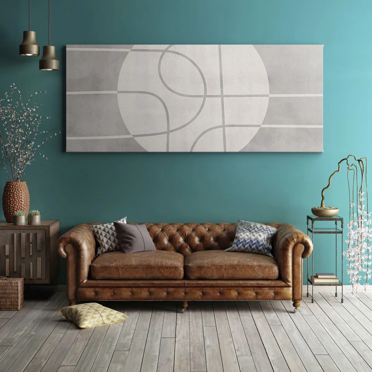 Canvastavla - Bild på duk - Cirkulärt och rakt fram - 100x40 cm