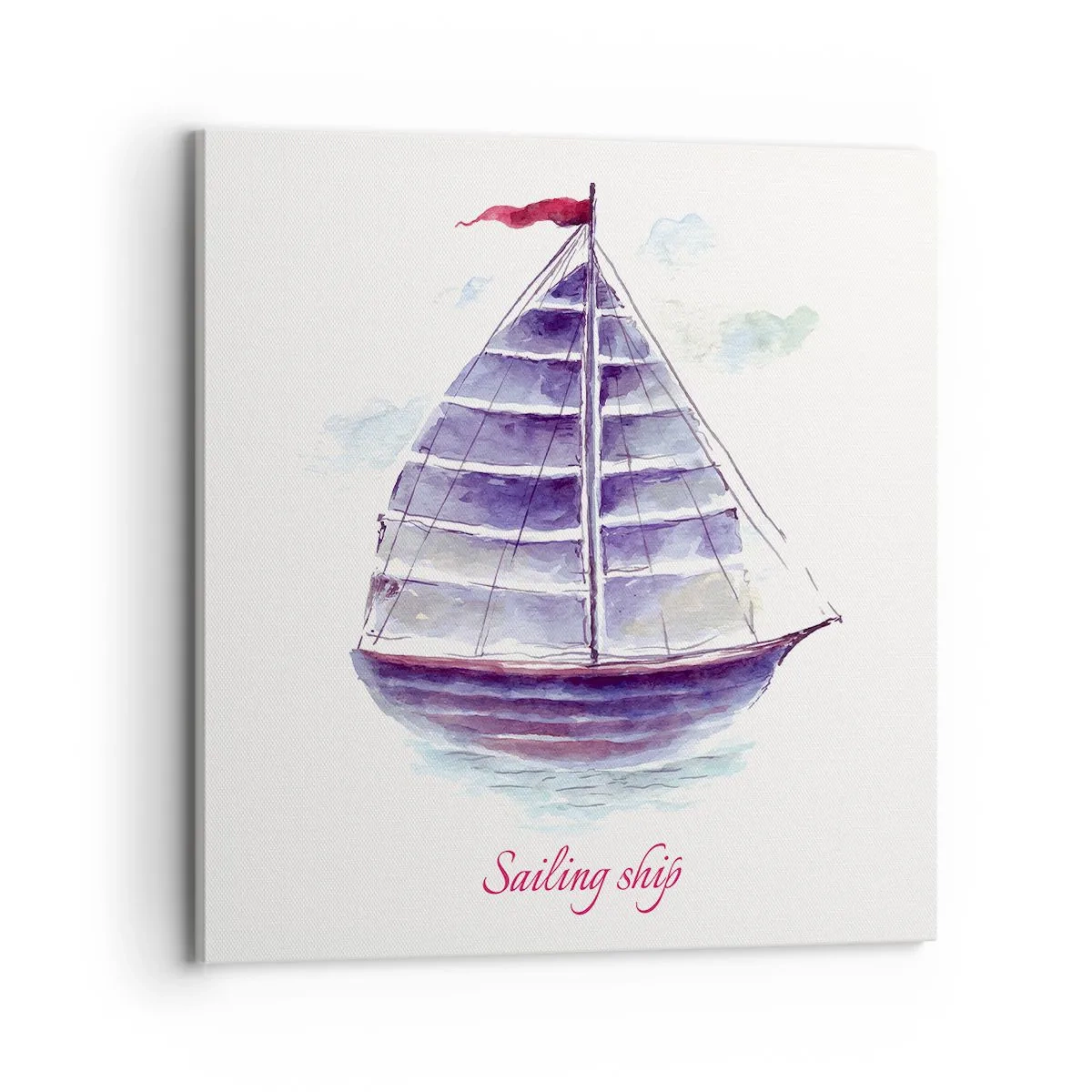 Canvastavla - Bild på duk - Fulla seglar och lugnt vatten - 70x70 cm