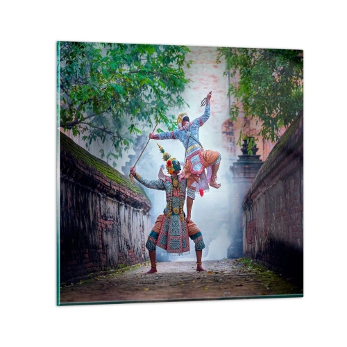 Glastavla - Bild på glas - Dödligt vacker dans - 50x50 cm