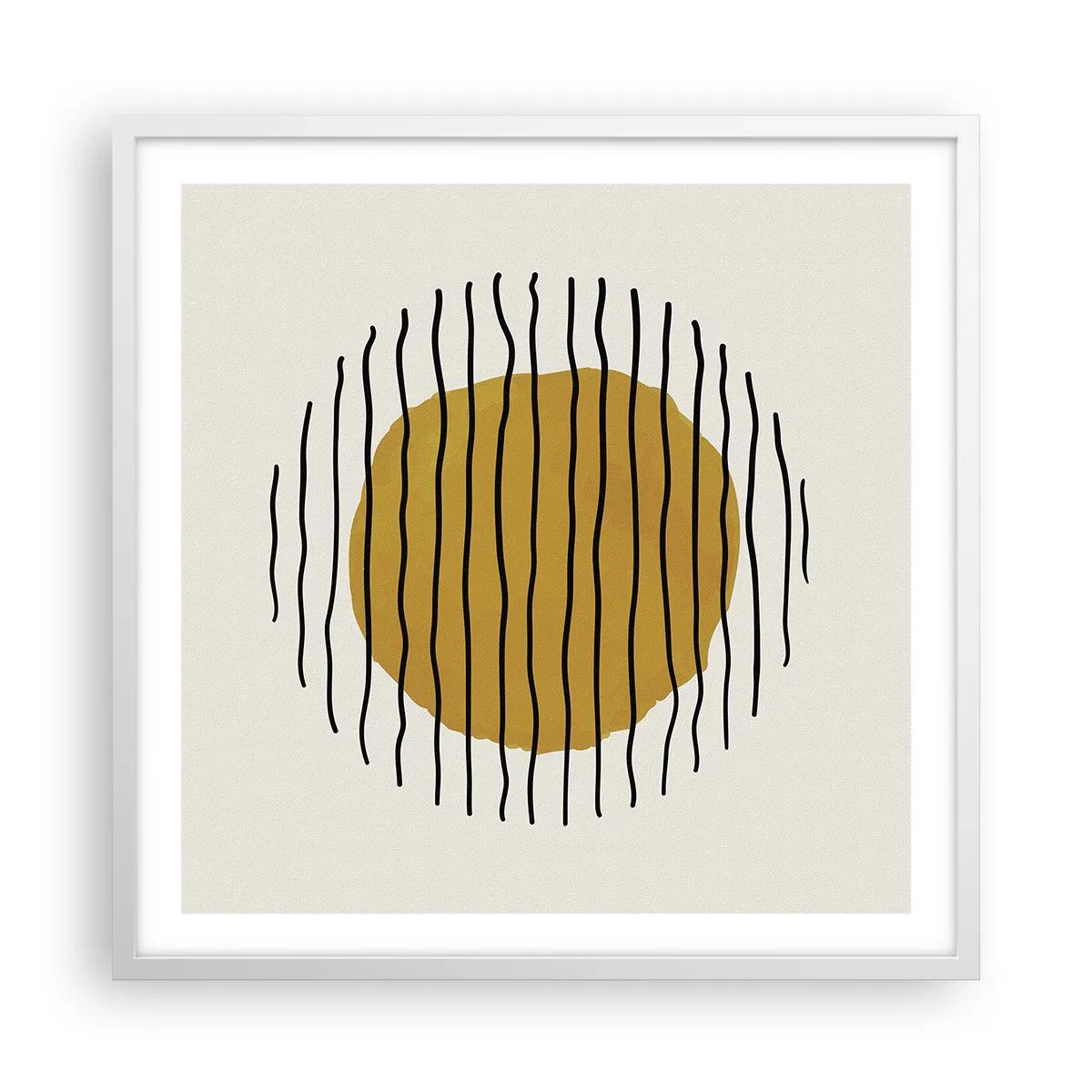 Affisch i vit ram - Abstraktion som darrar av glöd - 60x60 cm