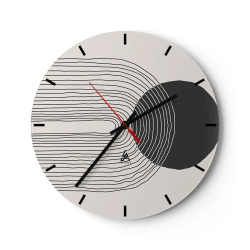 Väggklocka - Klocka på glas - Darr och säkerhet - 40x40 cm