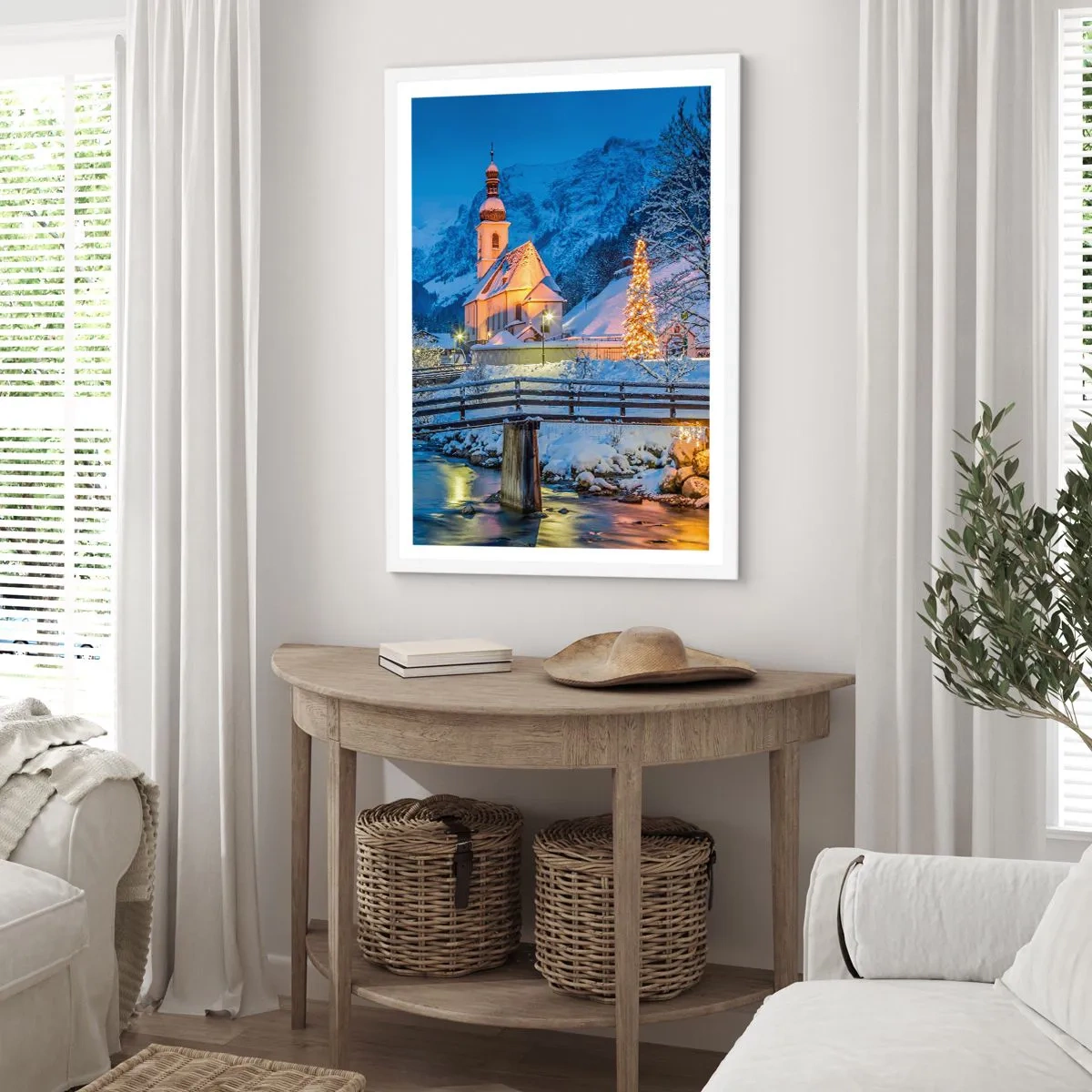 Affisch i vit ram - Julens anda - 30x40 cm