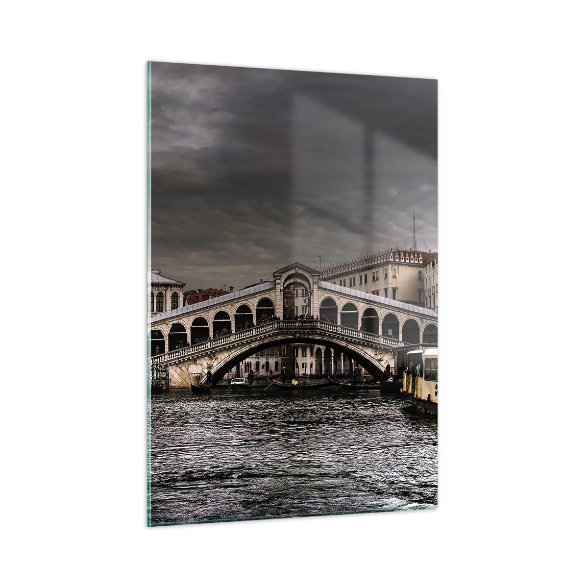 Glastavla - Bild på glas - Ett löfte om en kväll i Venedig - 50x70 cm