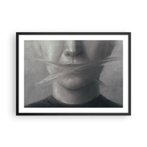 Affisch i svart ram - Inte ett ord - 70x50 cm