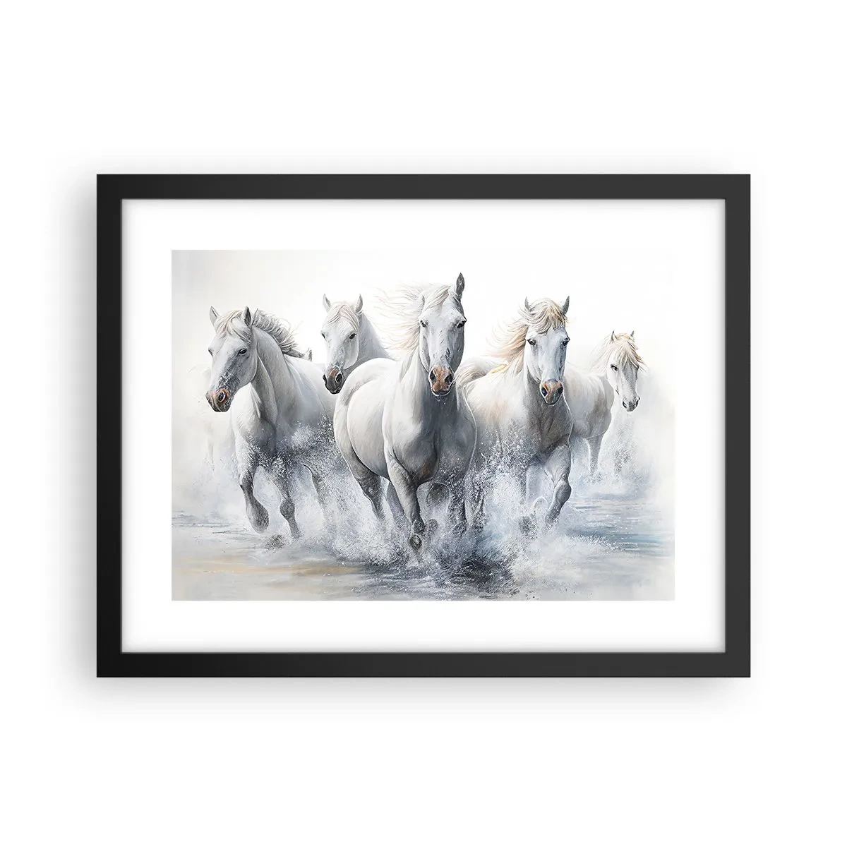 Affisch i svart ram - Vit magi - 40x30 cm