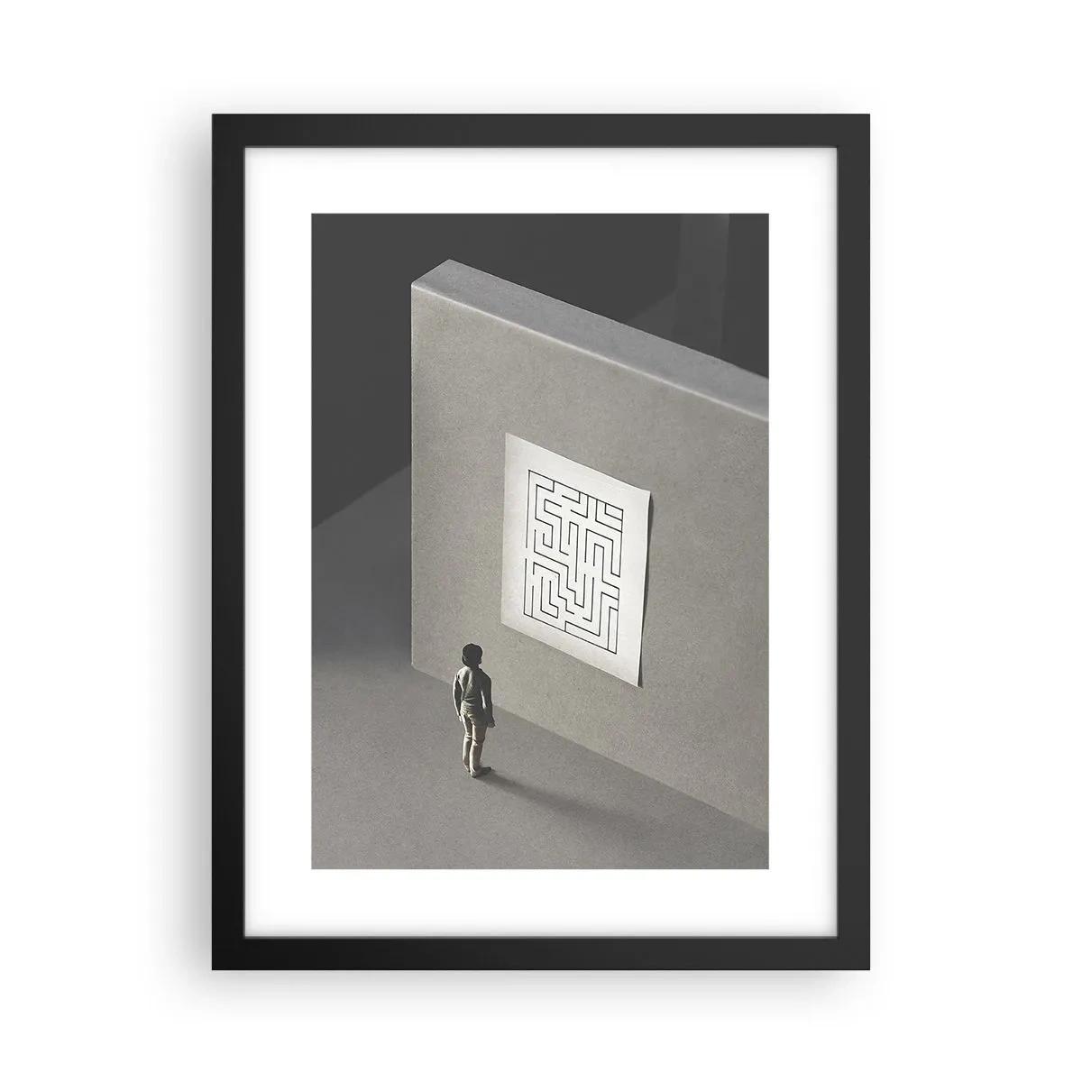 Affisch i svart ram - Men var är jag? - 30x40 cm