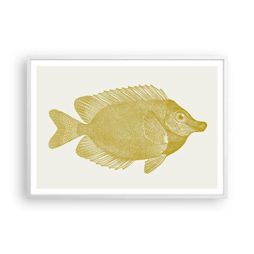 Affisch i vit ram - Fisk och det är allt - 100x70 cm