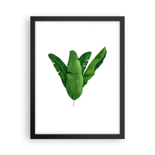Affisch i svart ram - Grön symmetri - 30x40 cm