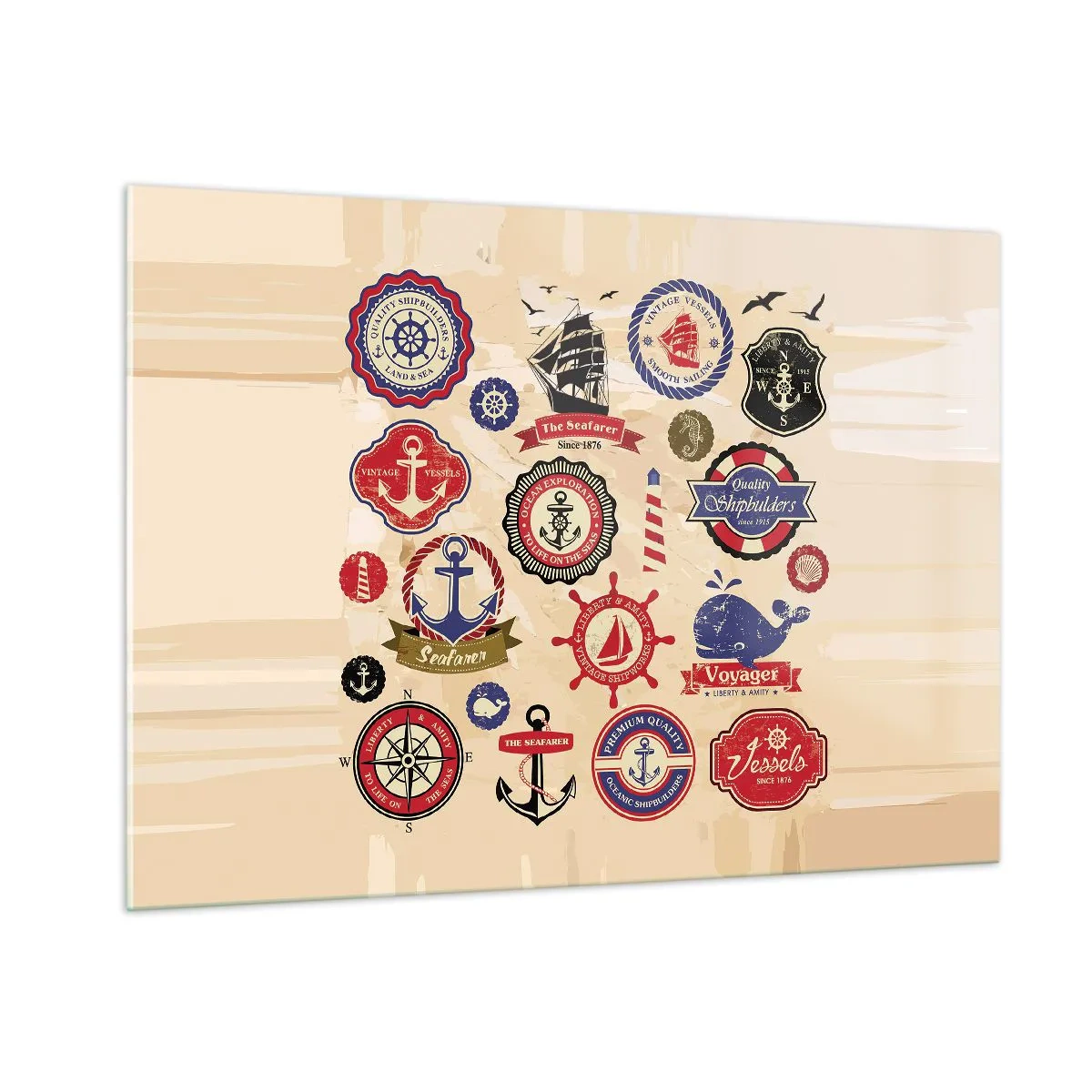 Glastavla - Bild på glas - Seglarbroderskap - 100x70 cm