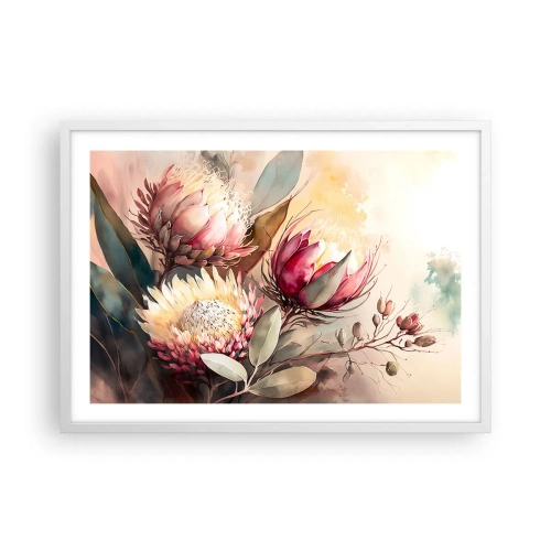 Affisch i vit ram - Från profil och en face - 70x50 cm