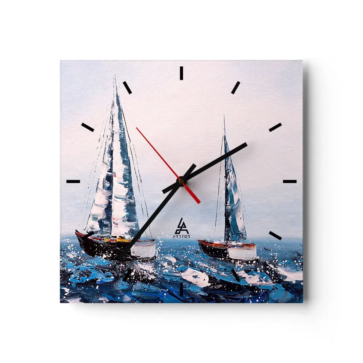 Väggklocka - Klocka på glas - Vindens broderskap - 40x40 cm