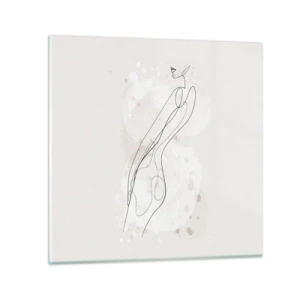 Glastavla - Bild på glas - Blicken går vilse - 30x30 cm