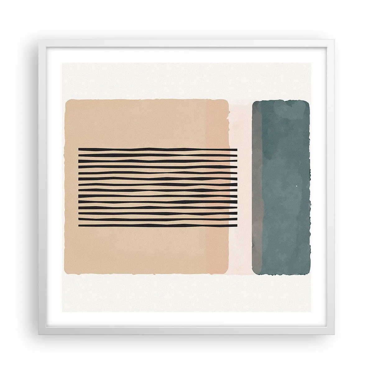 Affisch i vit ram - Allt väl - 60x60 cm