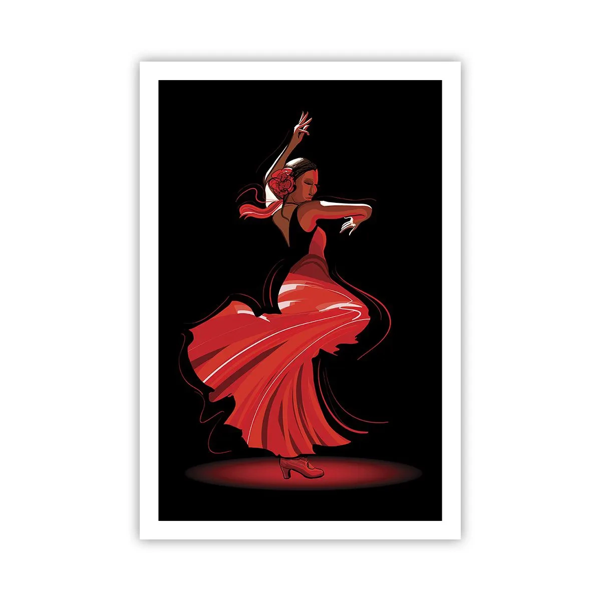 Affisch - Flamencos brinnande anda - 61x91 cm