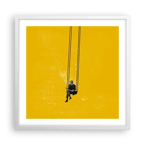 Affisch i vit ram - En dag som alla andra - 50x50 cm