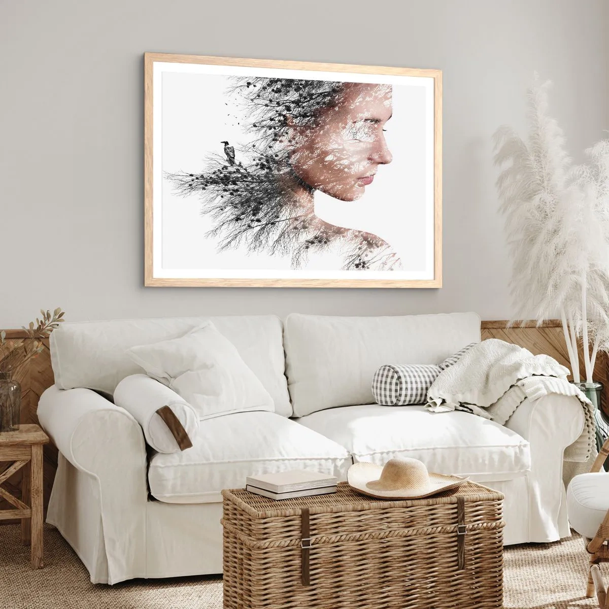 Affisch i ram av ljusek - Skogens ande - 100x70 cm