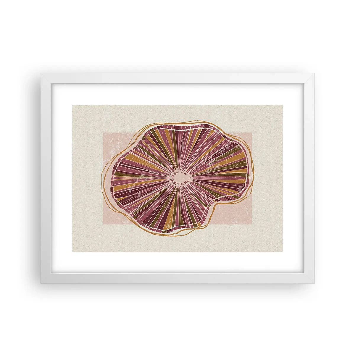Affisch i vit ram - Strålande abstraktion - 40x30 cm