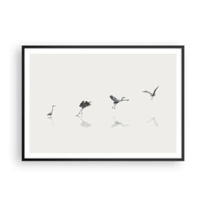 Affisch i svart ram - Fyra enkla steg - 100x70 cm