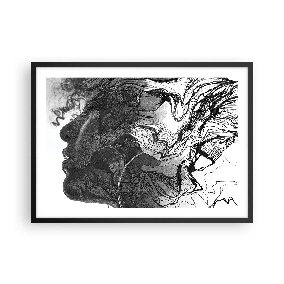 Affisch i svart ram - Tilltrasslad i drömmarna - 70x50 cm