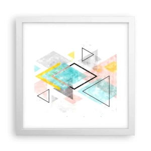 Affisch i vit ram - Geometriskt spel - 30x30 cm