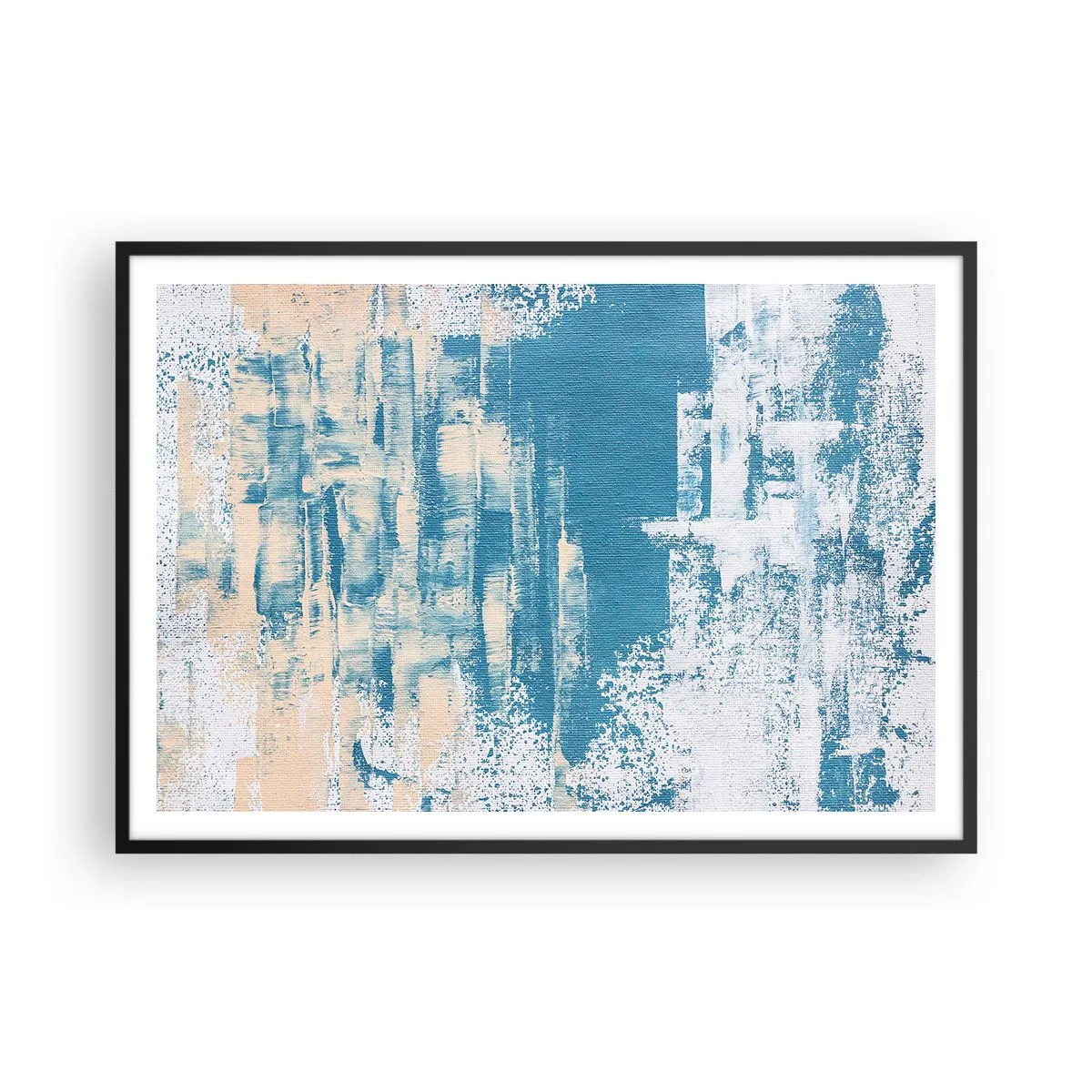 Affisch i svart ram - Genom istapp - 100x70 cm
