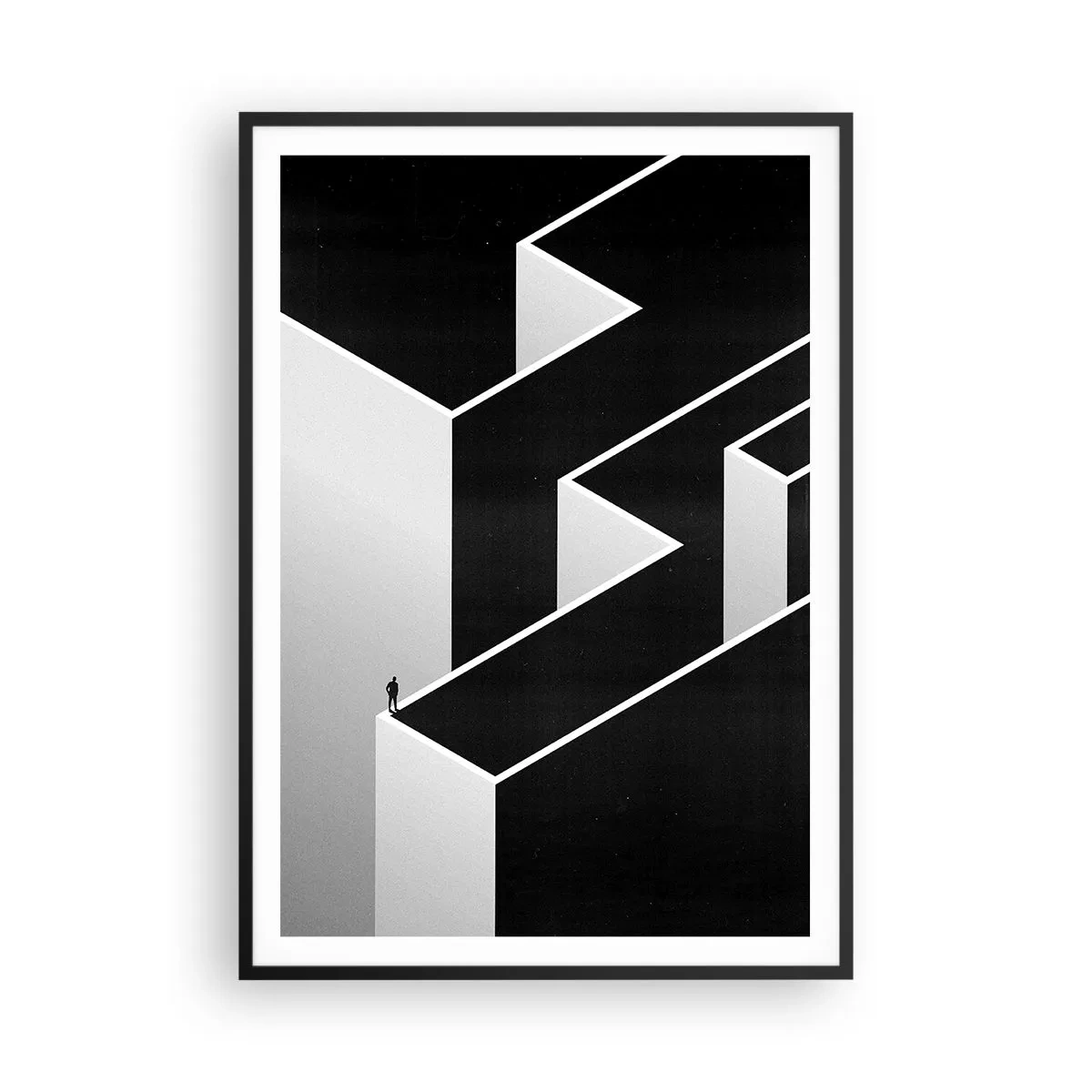 Affisch i svart ram - Ensamhet på toppen - 70x100 cm