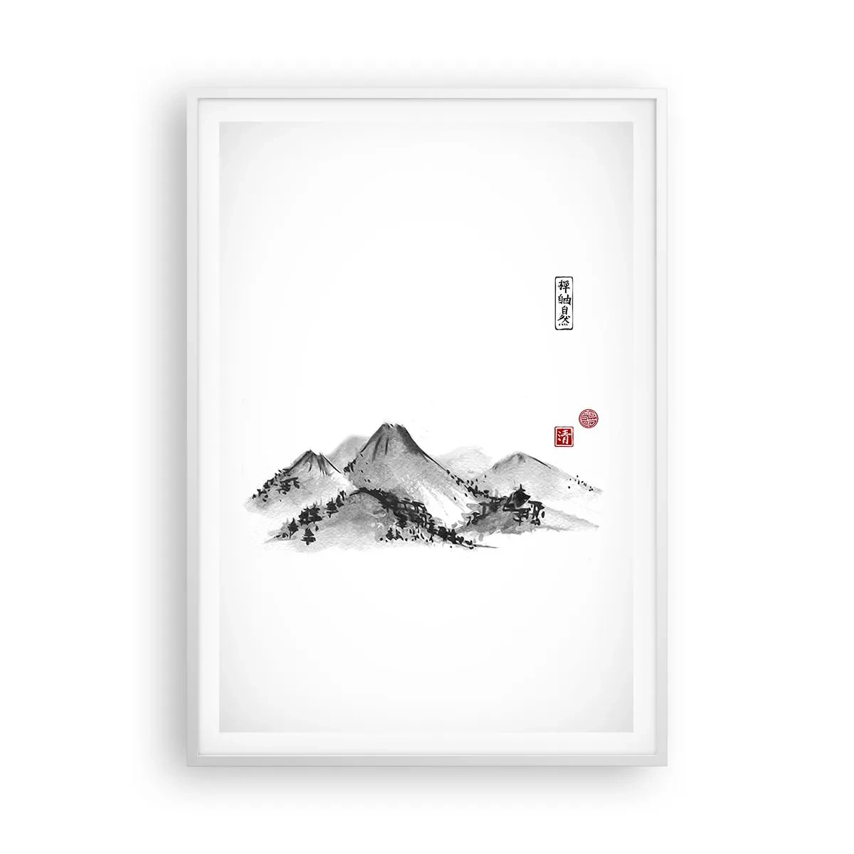 Affisch i vit ram - Bortom fjällen - 70x100 cm