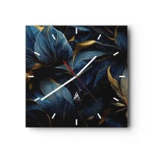 Väggklocka - Klocka på glas - Fodrad med guld - 40x40 cm