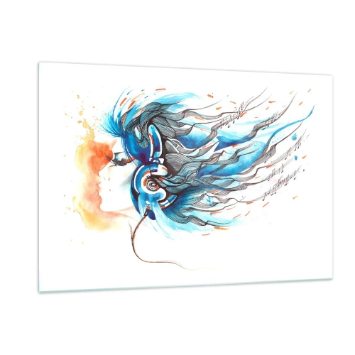 Glastavla - Bild på glas - Låt musiken spela - 120x80 cm