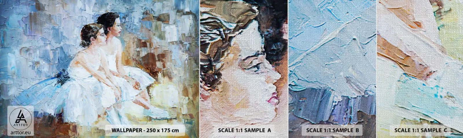 Provbit av fototapet Premium Canvas - Unga svanars vilopaus - Ballerina, Dansa, Balett - 100x30 cm