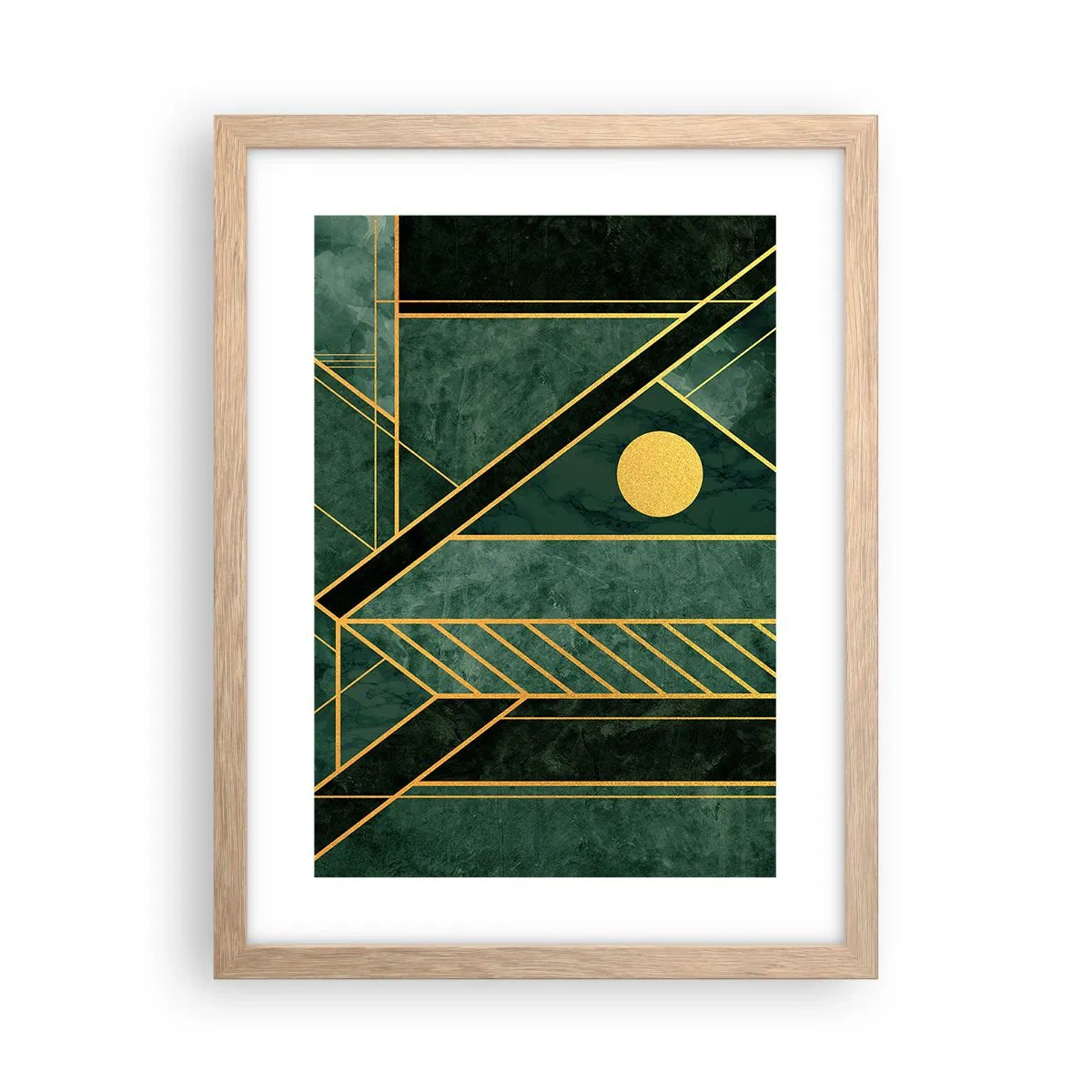 Affisch i ram av ljusek - Dynamik av guld och azurblå - 30x40 cm