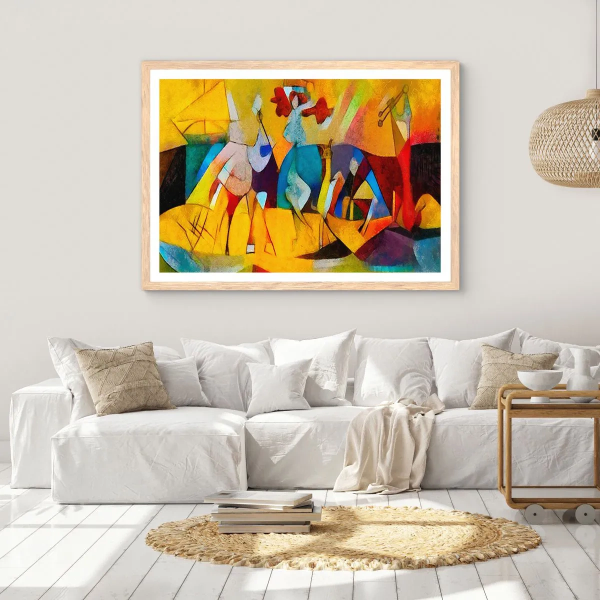 Affisch i ram av ljusek - Sol - liv -glädje - 100x70 cm