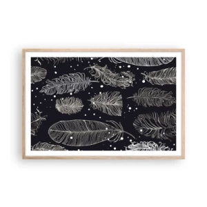 Affisch i ram av ljusek - Fjäderspets - 91x61 cm
