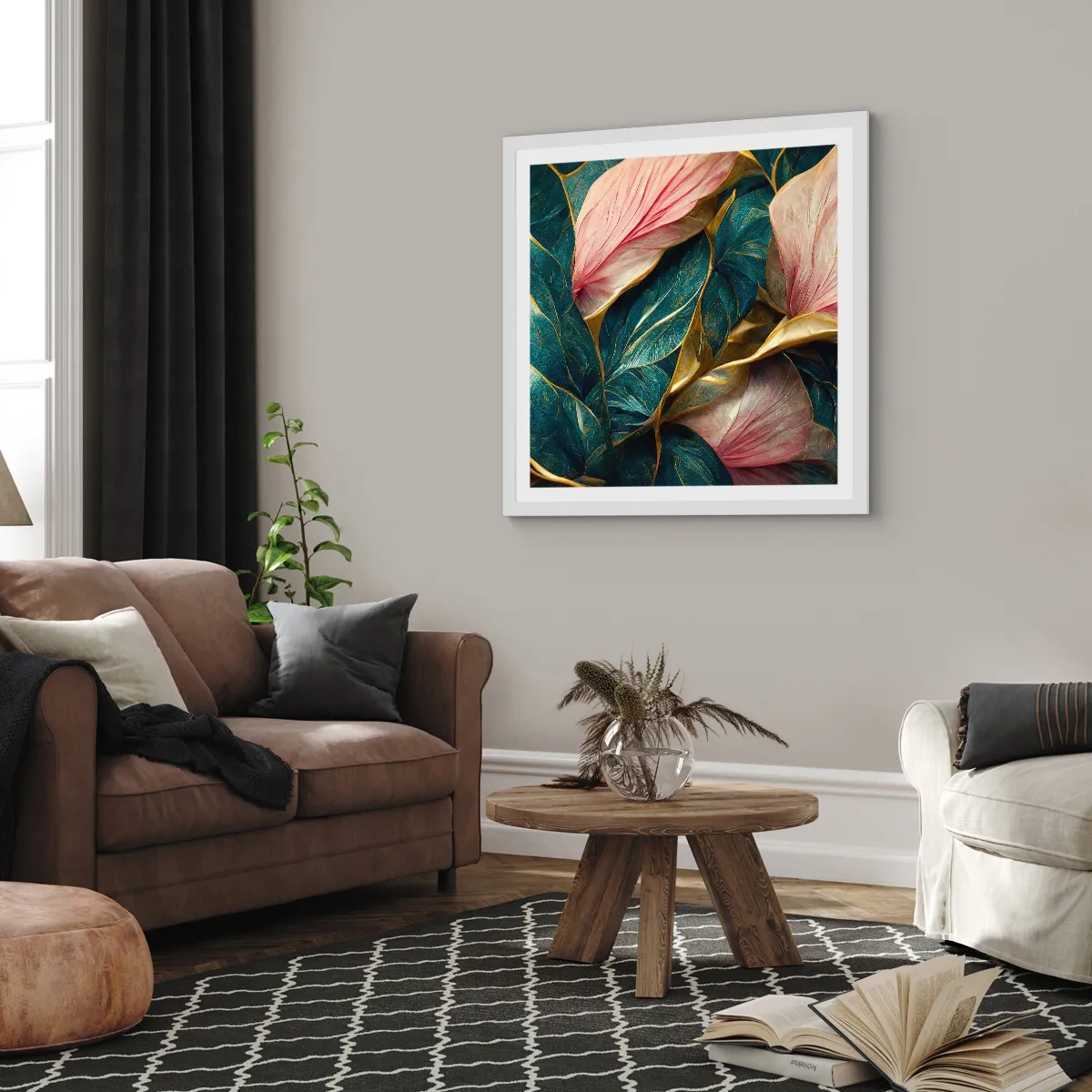 Affisch i vit ram - Naturlig elegans och stil - 60x60 cm