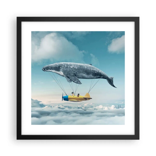 Affisch i svart ram - Varför inte? - 40x40 cm