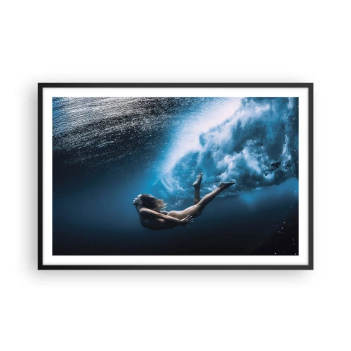 Affisch i svart ram - Modern sjöjungfru - 91x61 cm