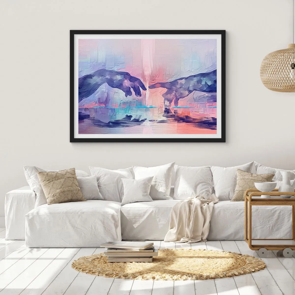 Affisch i svart ram - Den gudomliga gnistan av liv - 100x70 cm