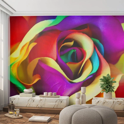 Självhäftande Fototapet Deluxe Sticker - Det är omöjligt - Abstraktion, Blomma, Färgglad ros - 150x105 cm