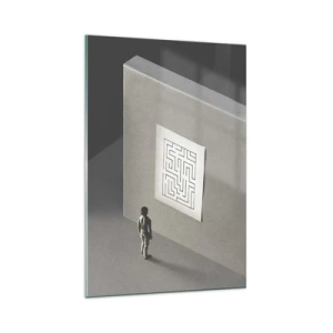 Glastavla - Bild på glas - Men var är jag? - 80x120 cm