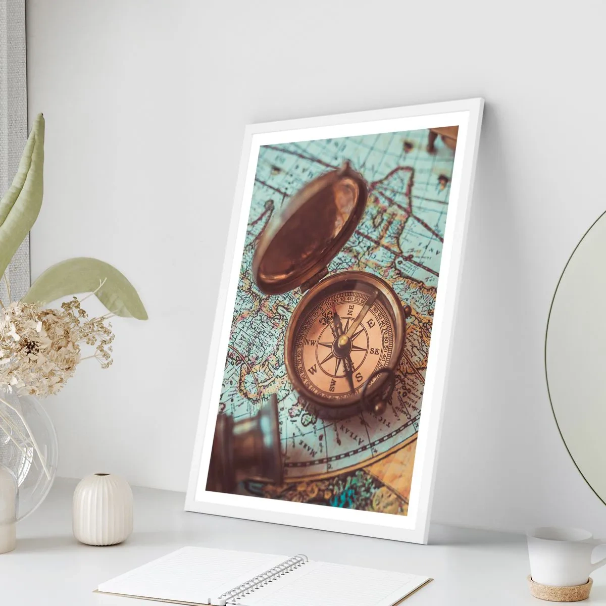Affisch i vit ram - För äventyrare - 40x50 cm