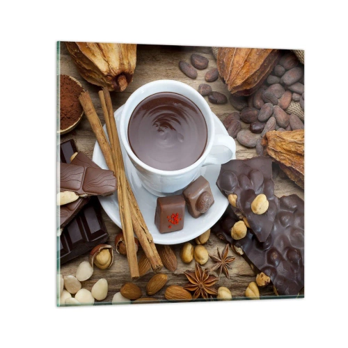 Glastavla - Bild på glas - Från sagolika chokladfabriken - 50x50 cm
