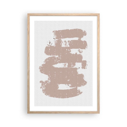 Affisch i ram av ljusek - Abstraktion i mjuk rosa - 50x70 cm