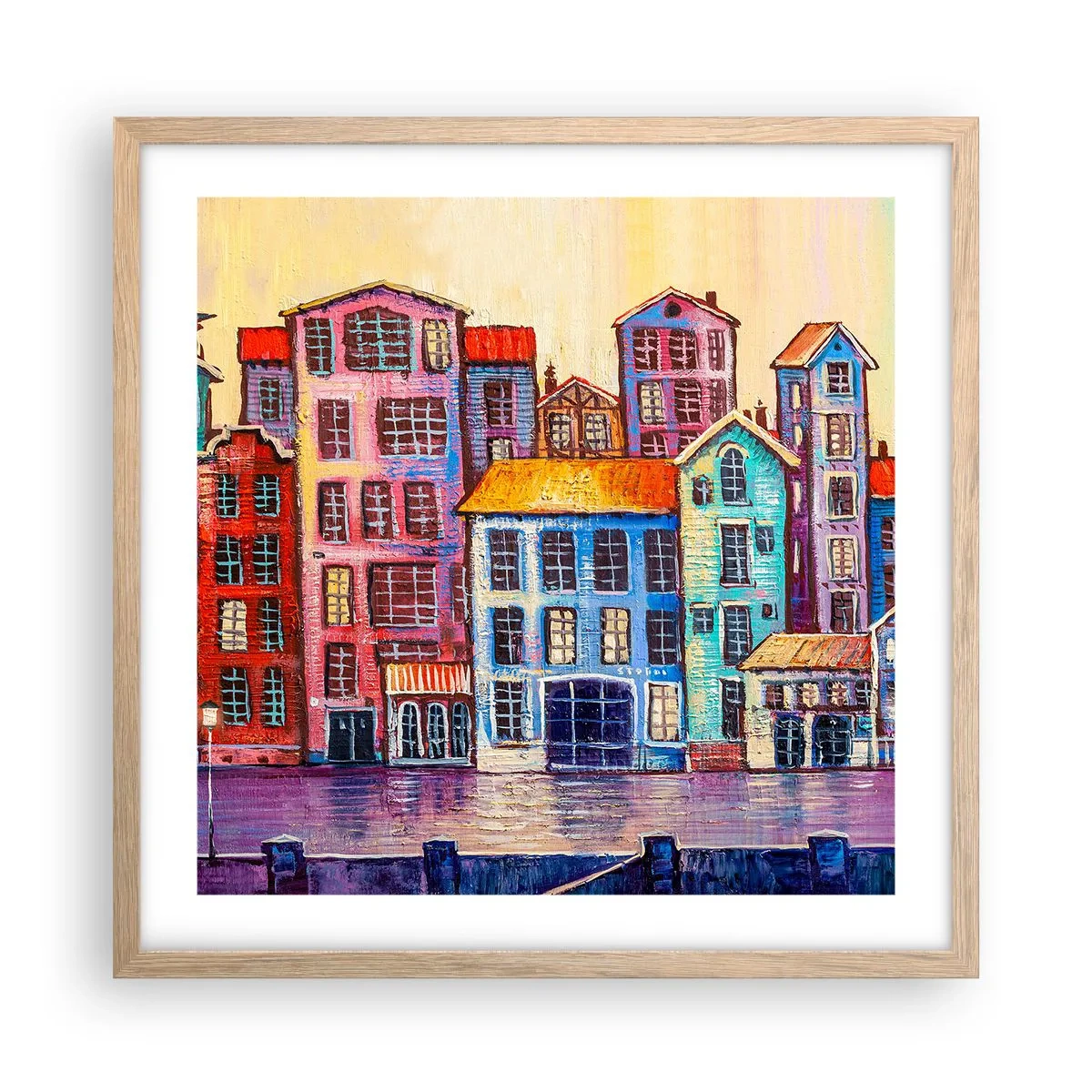 Affisch i ram av ljusek - En sagostad  - 50x50 cm