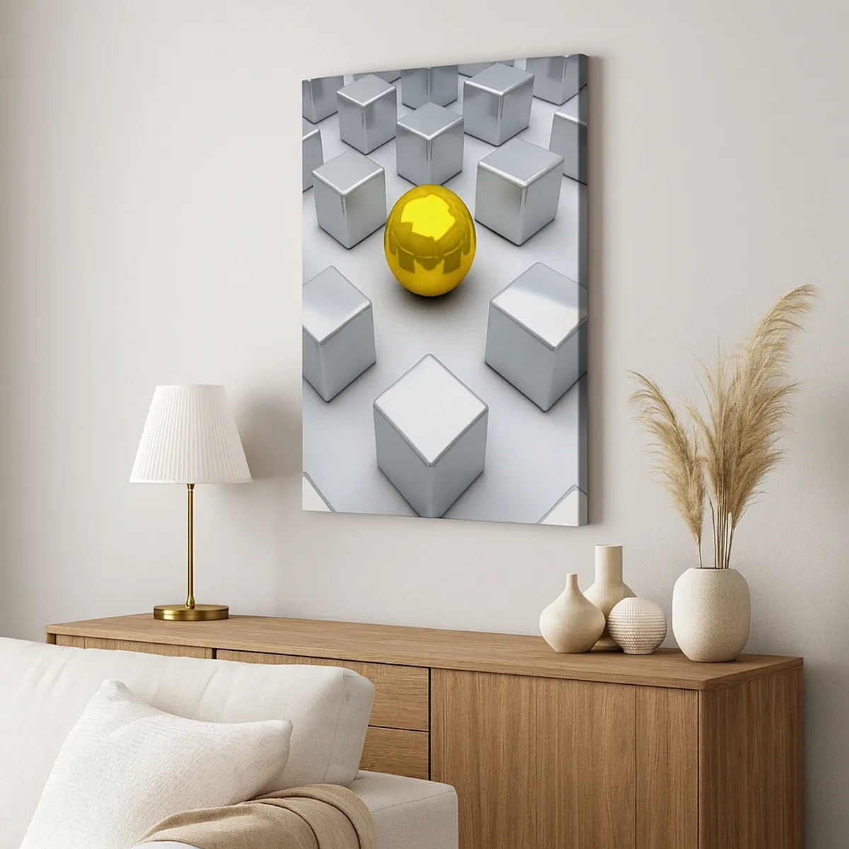 Canvastavla - Bild på duk - Varför jag? Geometrisk komposition - 50x70 cm
