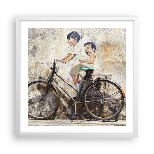 Affisch i vit ram - Sant eller falskt? - 50x50 cm