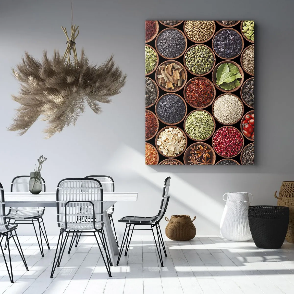 Canvastavla - Bild på duk - Världens alla smaker - 55x100 cm