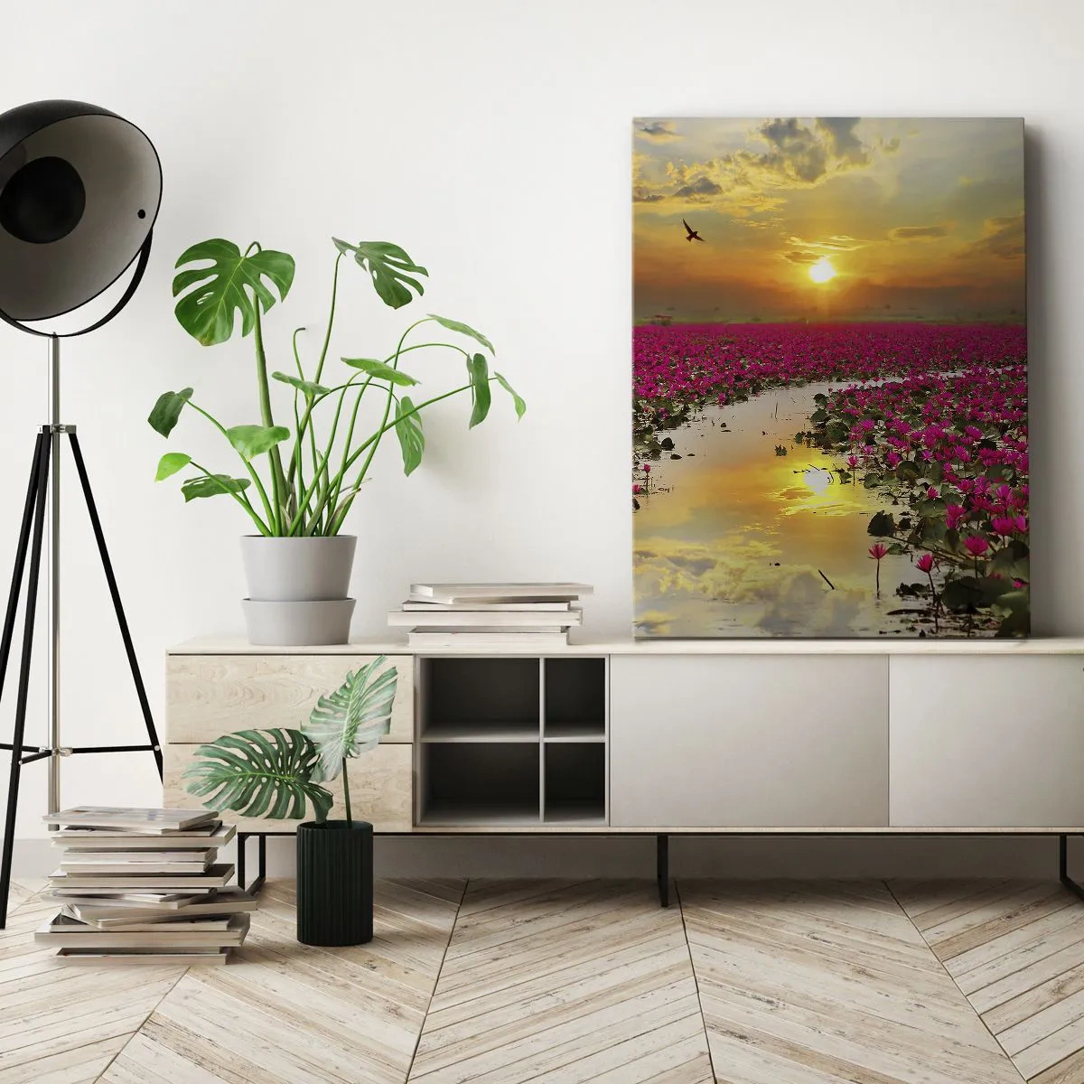 Canvastavla - Bild på duk - Sjöns hemlighetsfulla liv - 50x70 cm