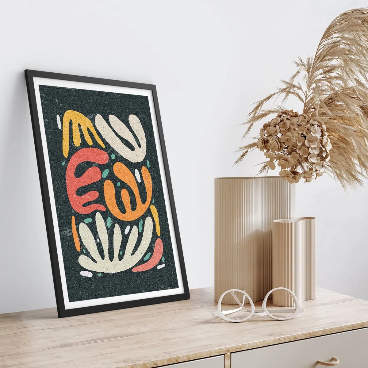 Affisch i svart ram - Komposition - Jag tar snart tag i dig  - 70x100 cm