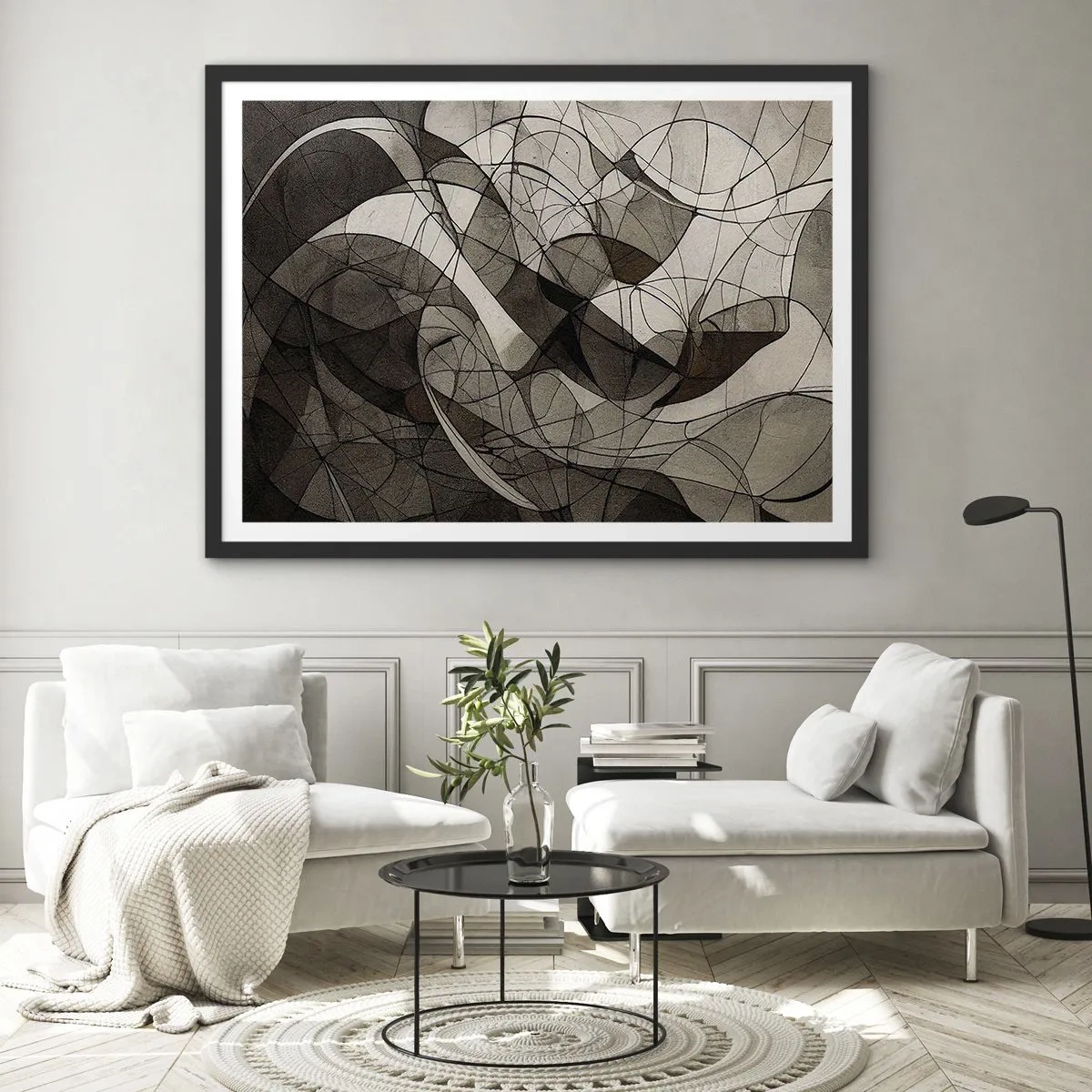 Affisch i svart ram - Cirkulation av jordens färger - 70x50 cm